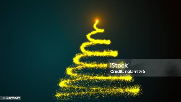 Christmas Particle Tree Stock Photo - Download Image Now - 2016, Audience, Backgrounds