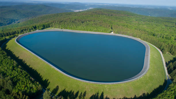 istock Reservoir, storage basin of pumped-storage plant 1326097483