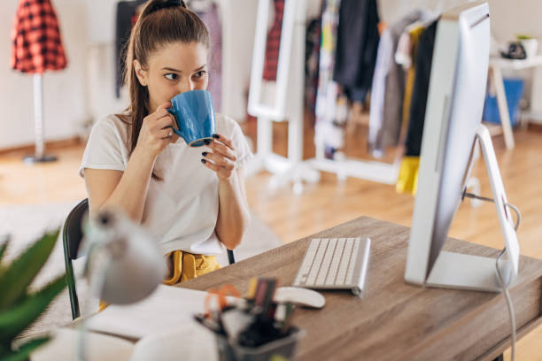 istock Young woman working at home 1326097574