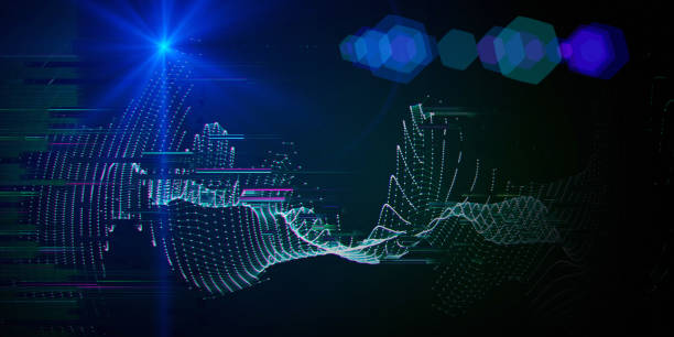 istock Abstract  background with wavy grid in defocus and spotlight on dark. Banner for business, science and technology. 1326097608