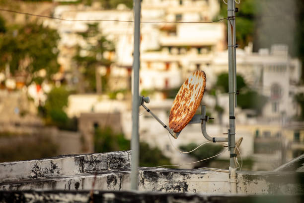 Rusted Dish And Positano Town At Amalfi,Italy