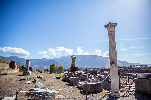 Ancient Ruin Statue At Pompeii,Campania,Italy