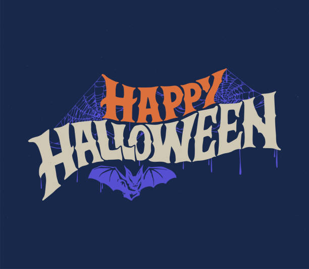 illustrazioni stock, clip art, cartoni animati e icone di tendenza di buon lettering vettoriale di halloween. - halloween