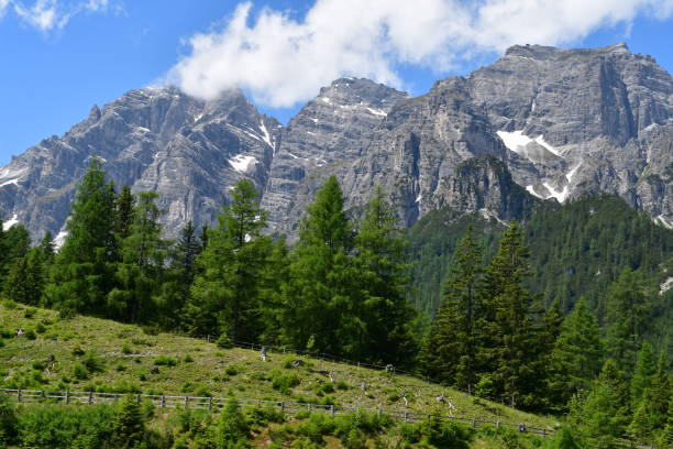 istock Beautiful landscape in Stubai valley mountains behind 1326104974