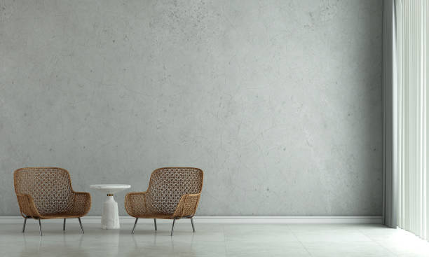 istock Modern loft living room interior and concrete wall texture background 1326105166