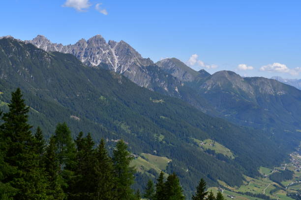 istock Beautiful landscape in Stubai valley mountains behind 1326106332