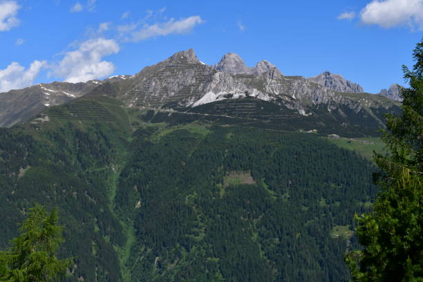 istock Beautiful landscape in Stubai valley mountains behind 1326106447