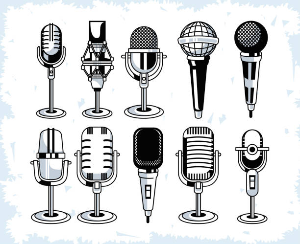 10 개의 가라오케 마이크 - mics stock illustrations