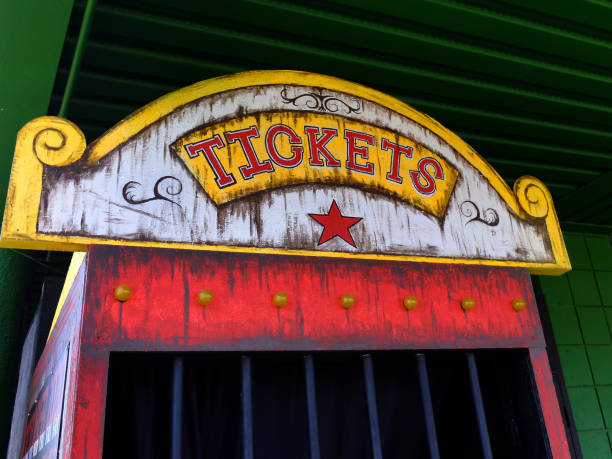 istock Old ticket booth at a carnival or circus selling ticket for rides and fun 1326111928