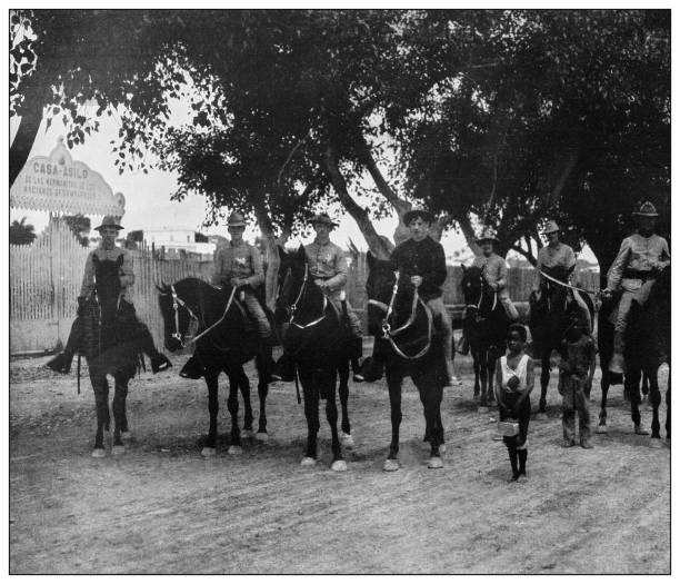 istock Antique black and white photograph: American Cavalry in Matanzas, Cuba 1326112871