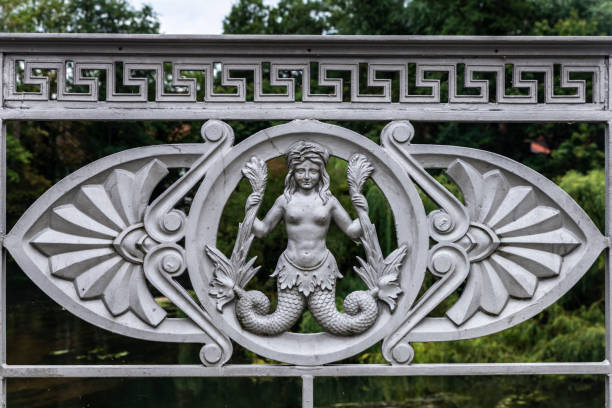 Relief on bridge of a mermaid in the old town of Lunenburg, Lower Saxony, Germany