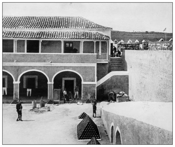 istock Antique black and white photograph: Fort San Severino, Cuba 1326113497