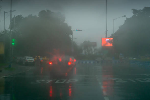 istock Monsoon abstract image of Kolkata traffic 1326114369