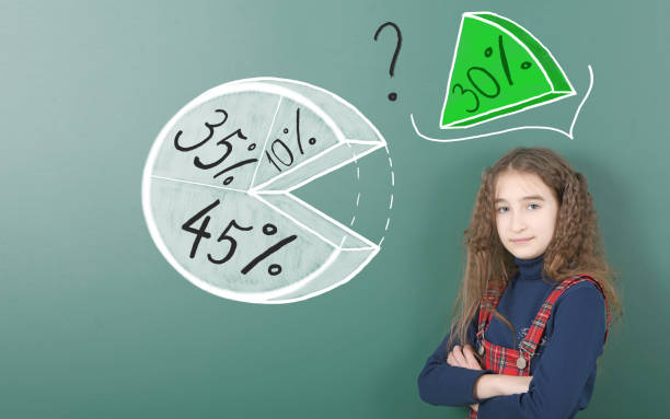 istock Pre-adolescent girl drawing pie chart 1326117789