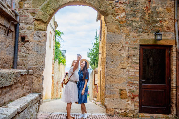 istock Female tourists taking selfie 1326118599