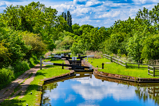lake river water canal scenic landscape england uk