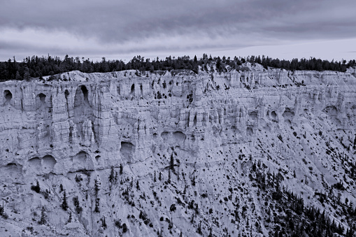 Monochrome view over Bryce Canyon from Bryce Point