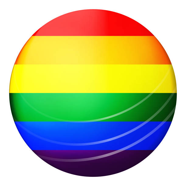 lgbt의 플래그와 유리 빛 공. 둥근 구, 템플릿 아이콘. 광택 사실적 공, 3d 추상 벡터 일러스트. 사랑이 승리합니다. 무지개 색상의 lgbt 기호 스티커. 게이 프라이드 컬렉션 - lesbian gay pride sphere gay pride flag stock illustrations