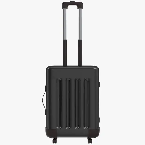 3D rendering illustration of a travel suitcase