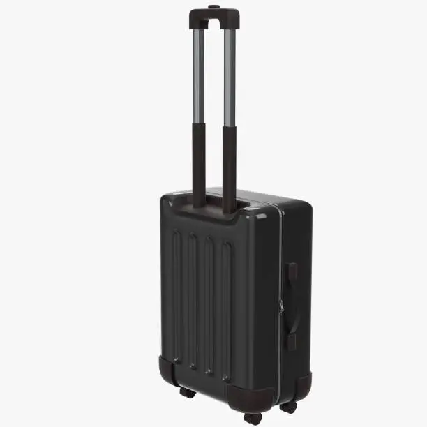 3D rendering illustration of a travel suitcase