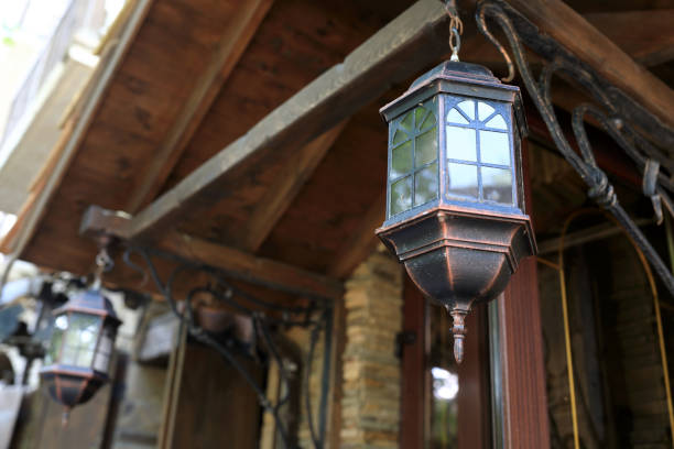 istock Iron lantern on veranda of building 1326141909