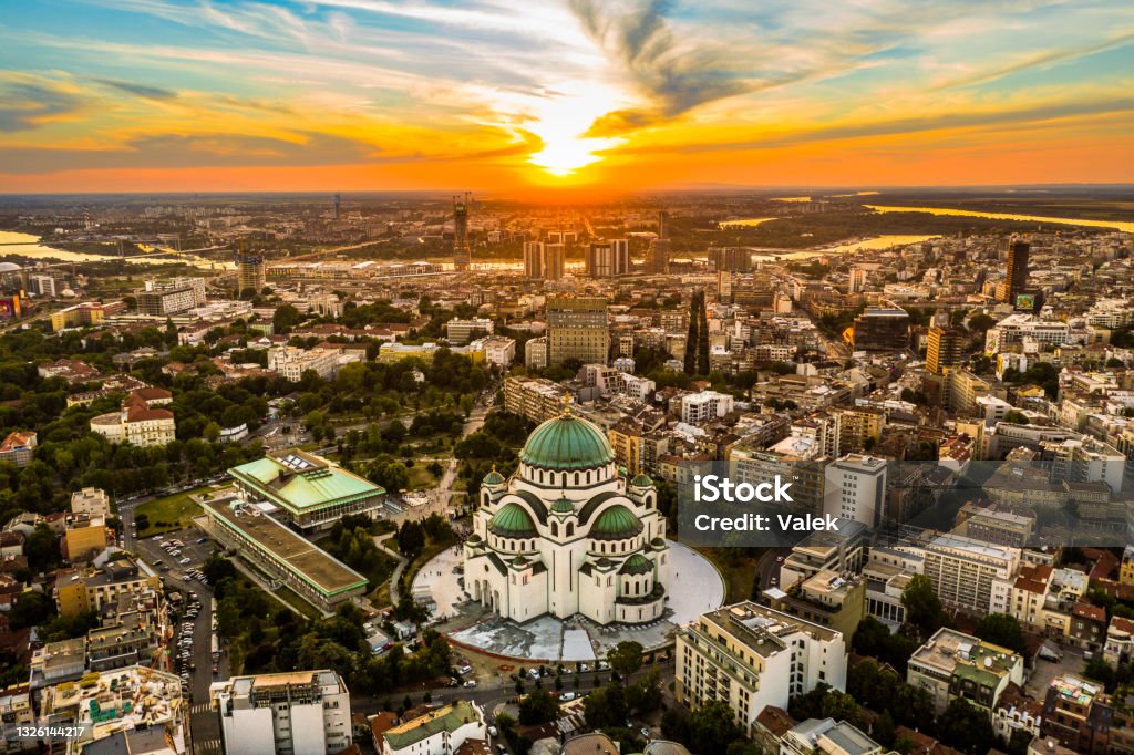 Temple Saint Sava Belgrade - Serbia Stock Photo