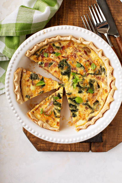 istock Homemade quiche with bacon and spinach 1326146538