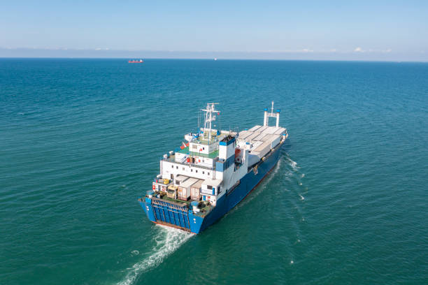 istock Aerial view of Ro-Ro ship in transit. 1326146694