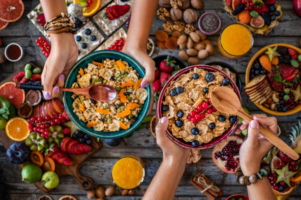 istock Muesli breakfast with fresh and dried fruits. 1326150012