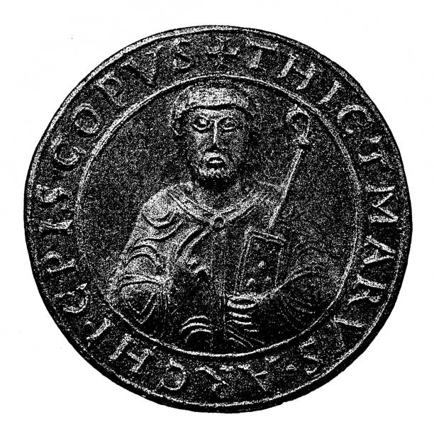 Dietmar II , also Theotmar or Thietmar († July 28, 1041 in Salzburg), was an archbishop of Salzburg in the 11th century. Illustration of a Dietmar II , also Theotmar or Thietmar († July 28, 1041 in Salzburg), was an archbishop of Salzburg in the 11th century. black and white travel travel destinations monk stock illustrations