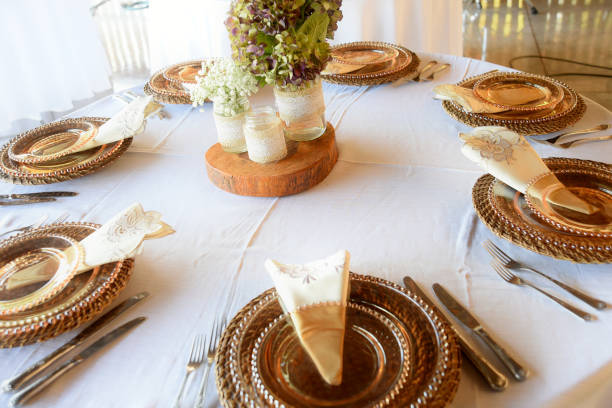 istock restaurant table set with dishes and cutlery with blurring points 1326154052