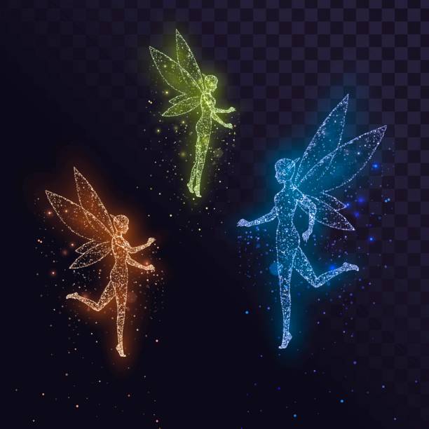 набор светящихся фей - fairy stock illustrations
