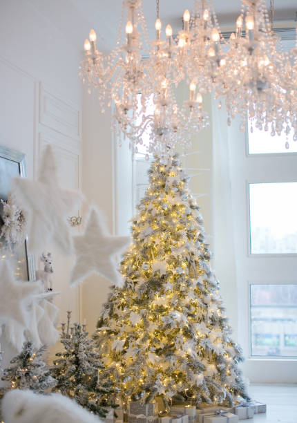 istock Cozy white Christmas interior room 1326157427