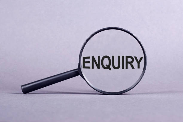 istock Magnifier with the text ENQUIRY on gray background 1326168380