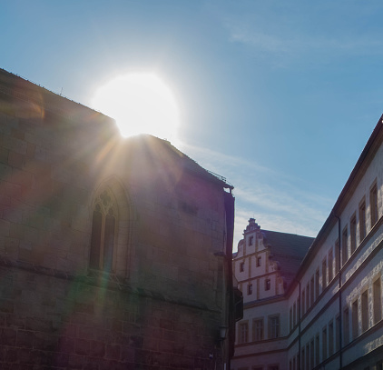 Sunshine behind Old Court Bamberg Germany