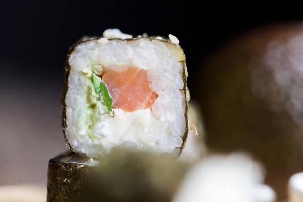 istock sushi made from white rice, trout and avocado 1326172626