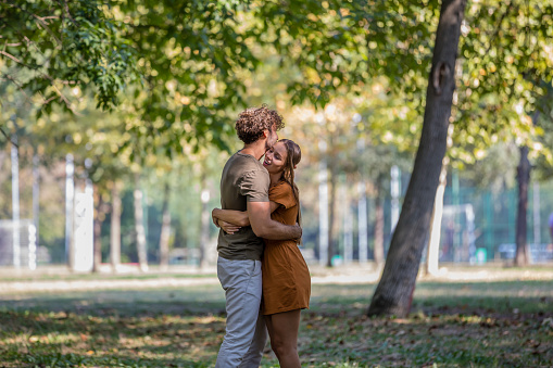 Mature couple walking down the street in suburbs of Zagreb city