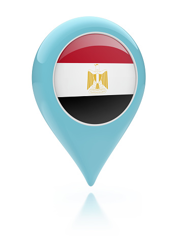 Computer image on white background – GPS location in the country Egypt