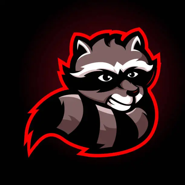 Vector illustration of raccoon logo