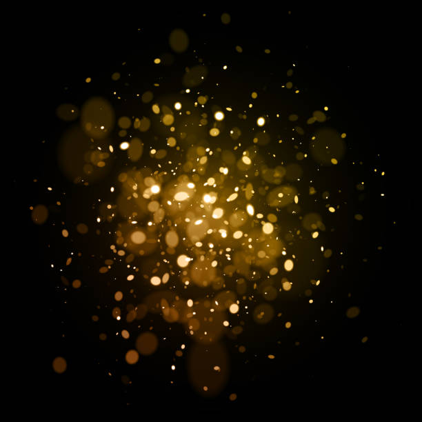 Abstract gold glitter burst background Abstract shiny sparkling glittering golden Christmas lights on black background vector illustration good for use as a background templates for Christmas cards and designs shiny black background stock illustrations