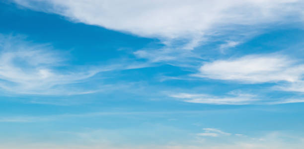 istock Blue sky against soft white clouds. Beautiful natural cloudscape background. 1326186283