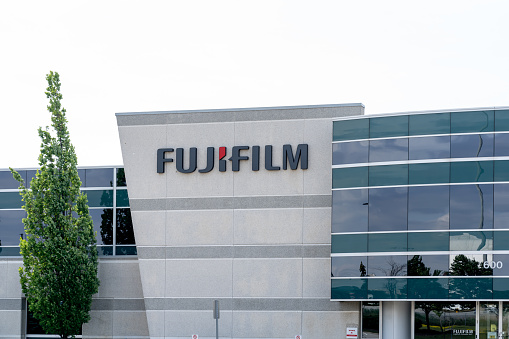 Mississauga, On, Canada - June 27, 2021: Fujifilm Canada head office in Mississauga, On, Canada. Fujifilm is a Japanese multinational conglomerate.