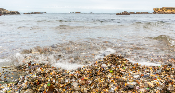 Famous Glass Beach in Fort Bragg, California