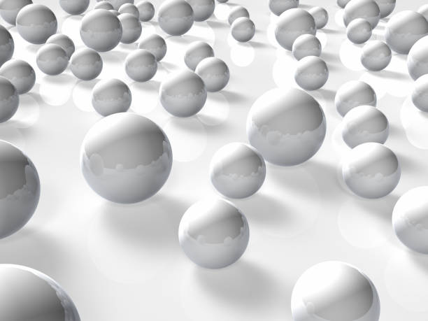 istock White balls of various sizes. It represents diversity. 3D rendering. 1326188937