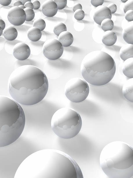 istock White balls of various sizes. It represents diversity. 3D rendering. 1326188945