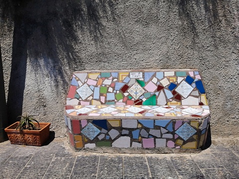 Creative Bench Covered by Tiles, Italy