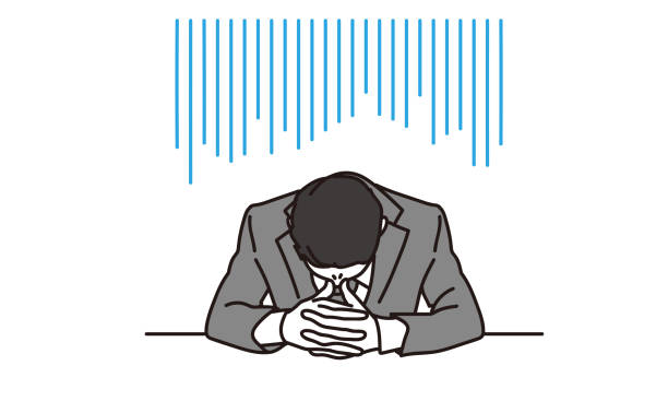 ilustrações de stock, clip art, desenhos animados e ícones de depressed businessman - white collar worker fear businessman business