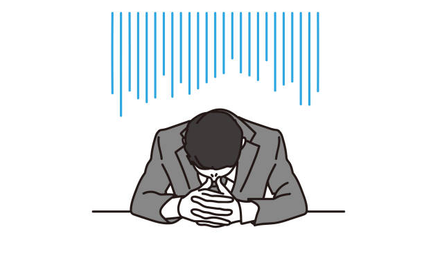 Depressed businessman Depressed businessman manager illustrations stock illustrations