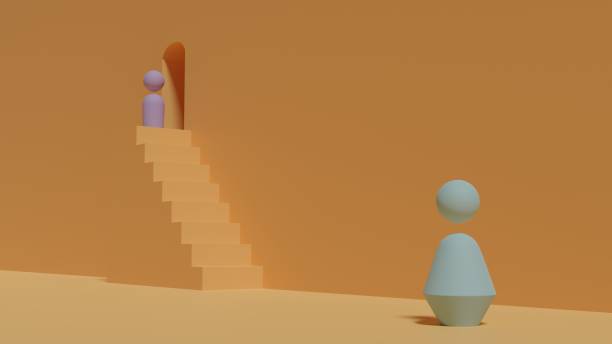 istock Stairs Against Wall With Figures 1326195826