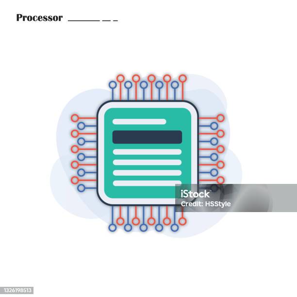 Microprocessor Writing Sign Computer Processor Microchip Electronic Technology Microprocessor Sign ...